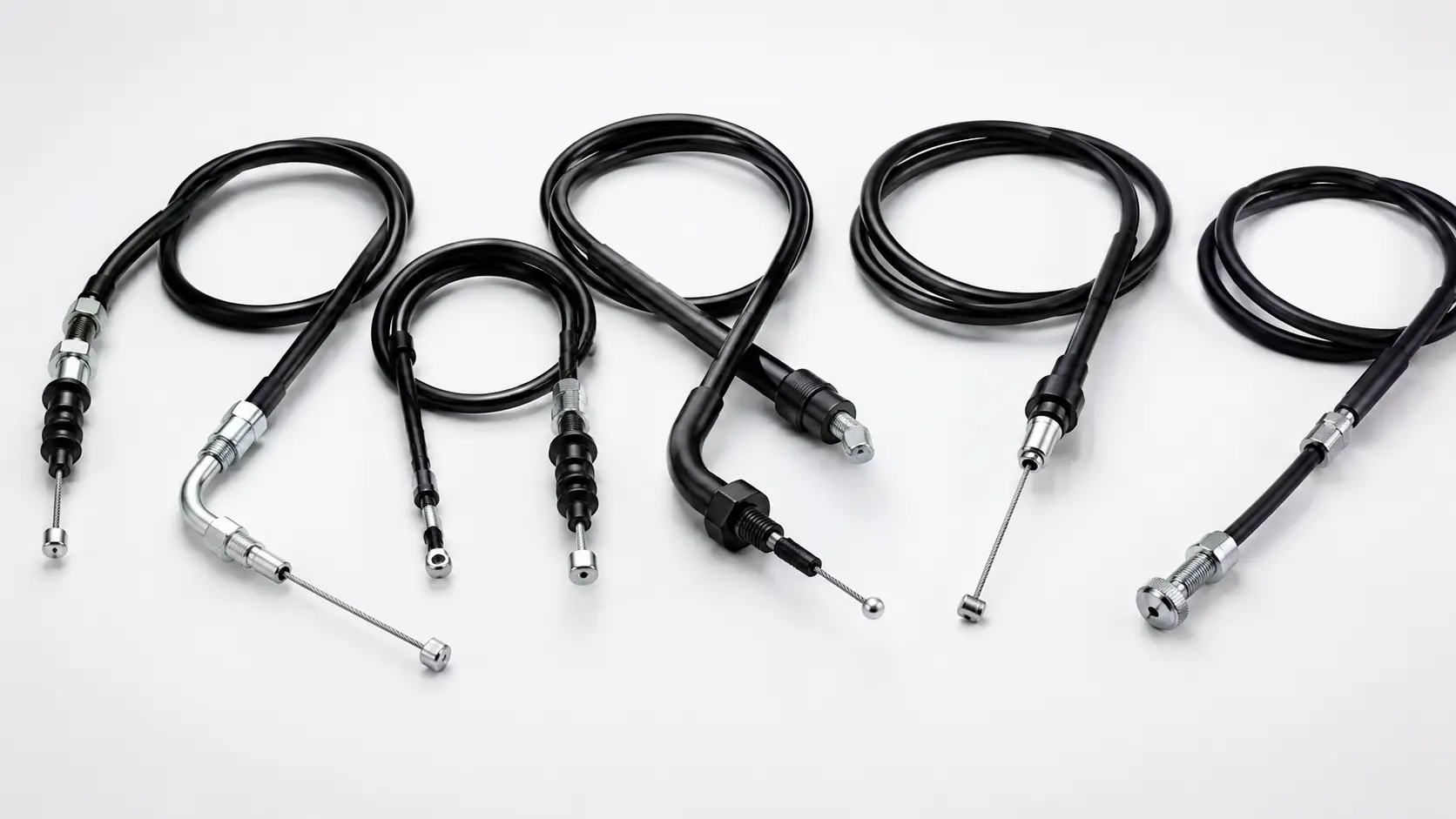 Motorcycle control cables arranged for product display